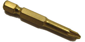50mm Titanium Nitride Screwdriver Bit, Pozi No.2