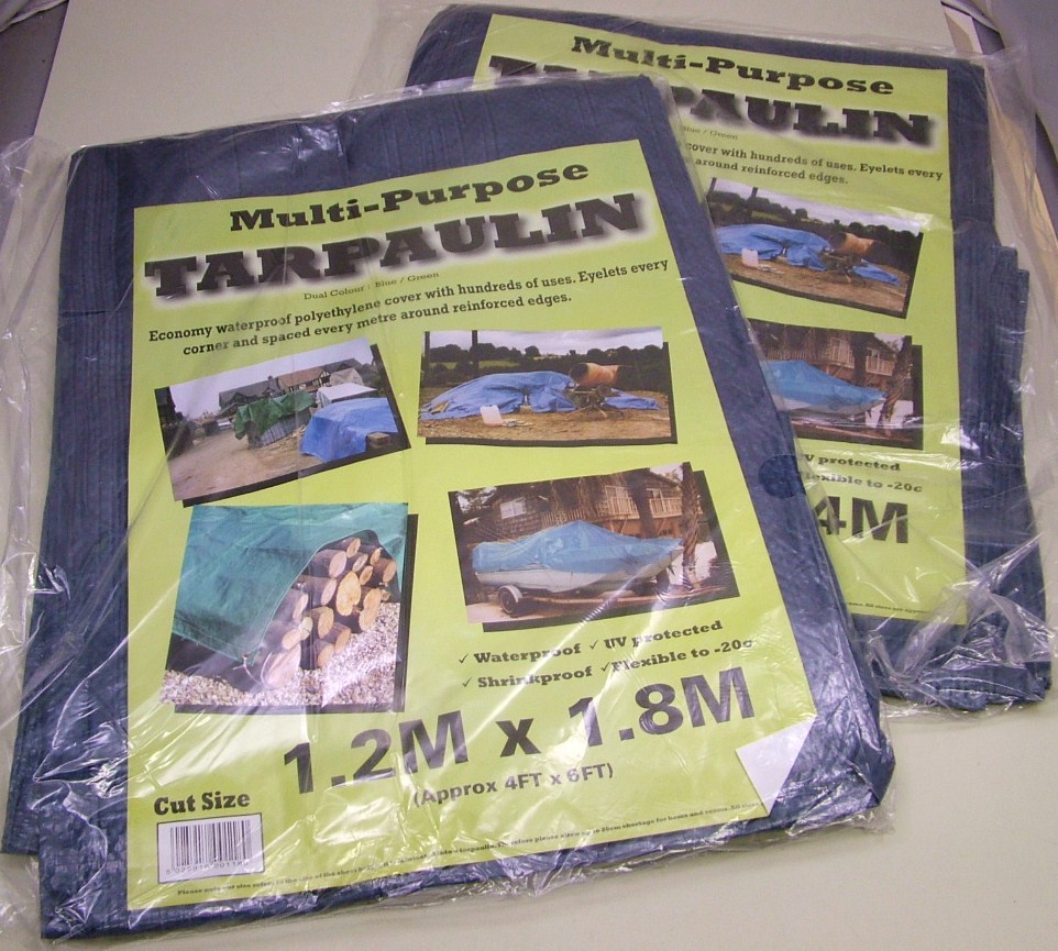 Tarpaulin With Eyelets, Waterproof, 1.2 x 1.8m