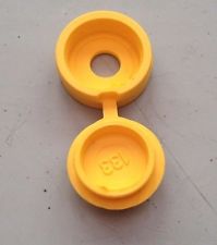 Hinged Screw Covers, No.6/No.8 Yellow