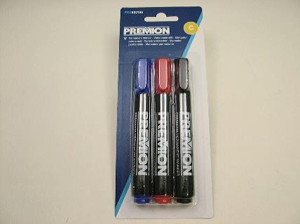 Permanent Markers (Pack of 3) Assorted
