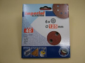 125mm Quick-Stick Sanding Discs - 40 Grit pk of 6 - Click Image to Close