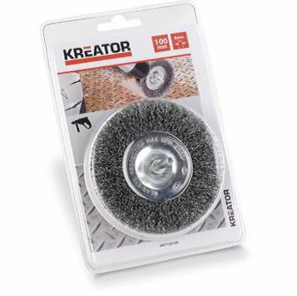 Wire Wheel Brush, Crimped Steel (Coarse) 100mm - Click Image to Close