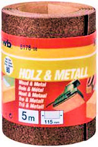 Wood & Metal Roll (115mm x 5m) 80 Grit