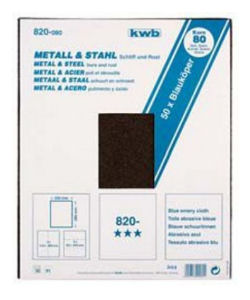 Blue Emery Cloth Sheets (Pack of 50) 180 Grit