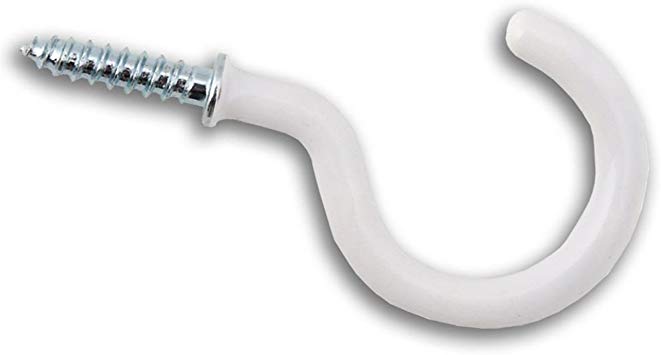Cup Hooks White Plastic Coated