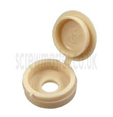 Hinged Screw Covers, No.10/No.12 Beige - Click Image to Close