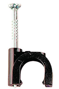 Cable Clips, Round - Black 7mm - Click Image to Close