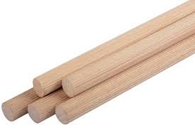 Fluted Beechwood Dowel, 8mm x 800mm