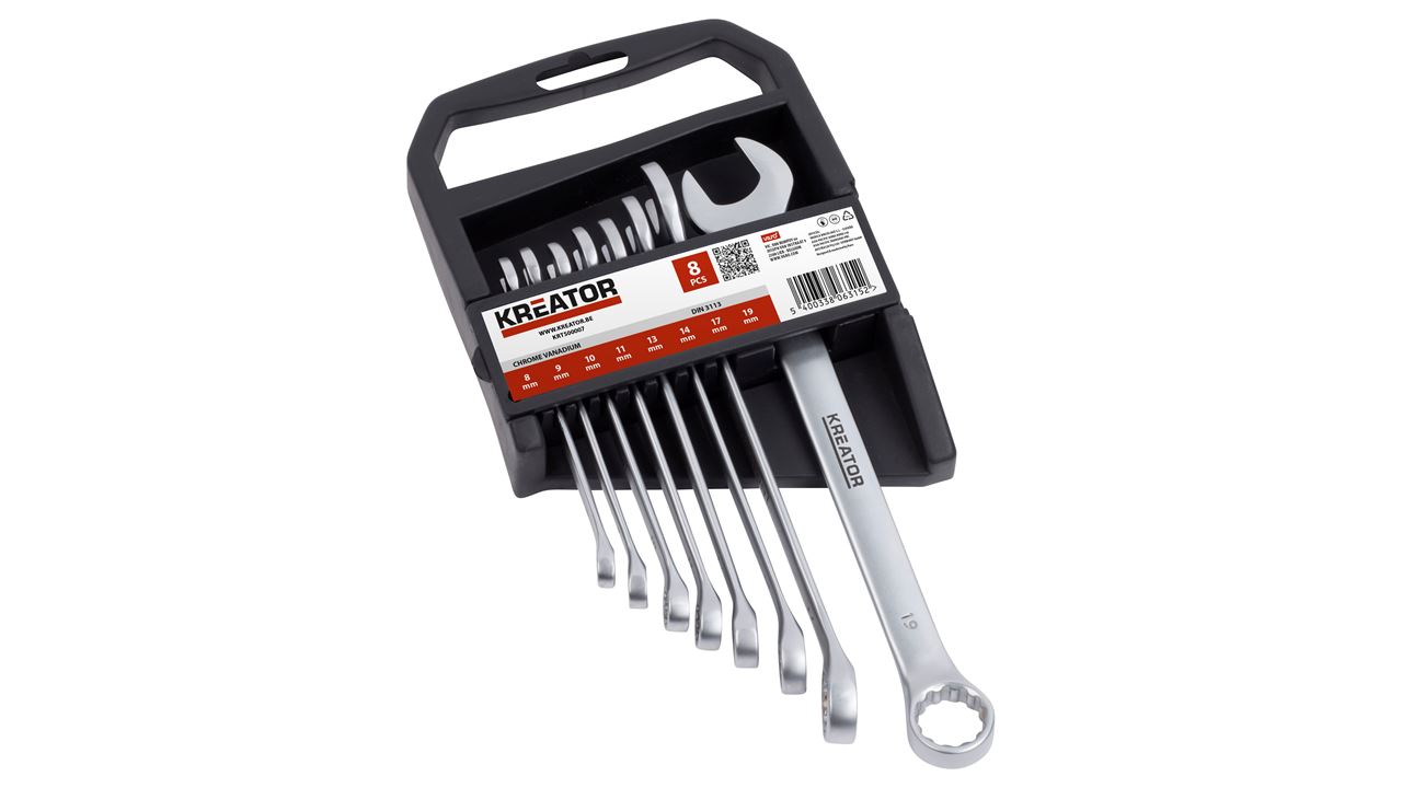 8 Piece Combination Spanner Set 8-19mm - Click Image to Close