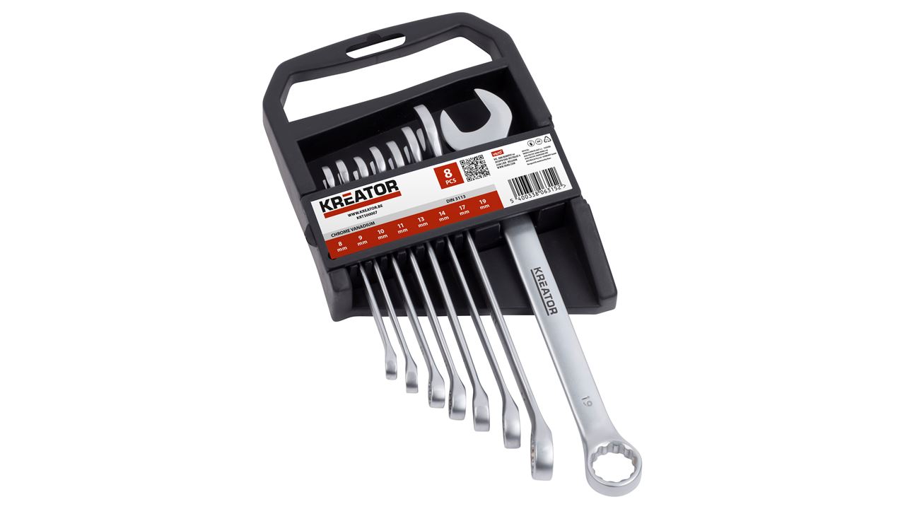 8 Piece Combination Spanner Set 8-19mm