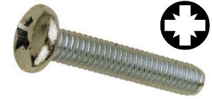 Pan Head Machine Screws BZP, Pozi M4 x 25mm