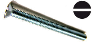 C/Sunk Machine Screws BZP, Slotted M5 x 25mm