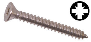 Countersunk Stainless Self-Tapping Screws 8 x 2"