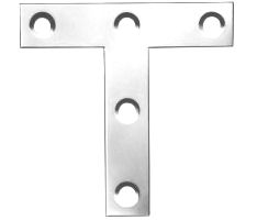 Tee Plate, Steel Zinc Plated 75mm (3") - Click Image to Close