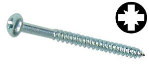 Round Head Steel BZP Woodscrews 4 x 5/8"